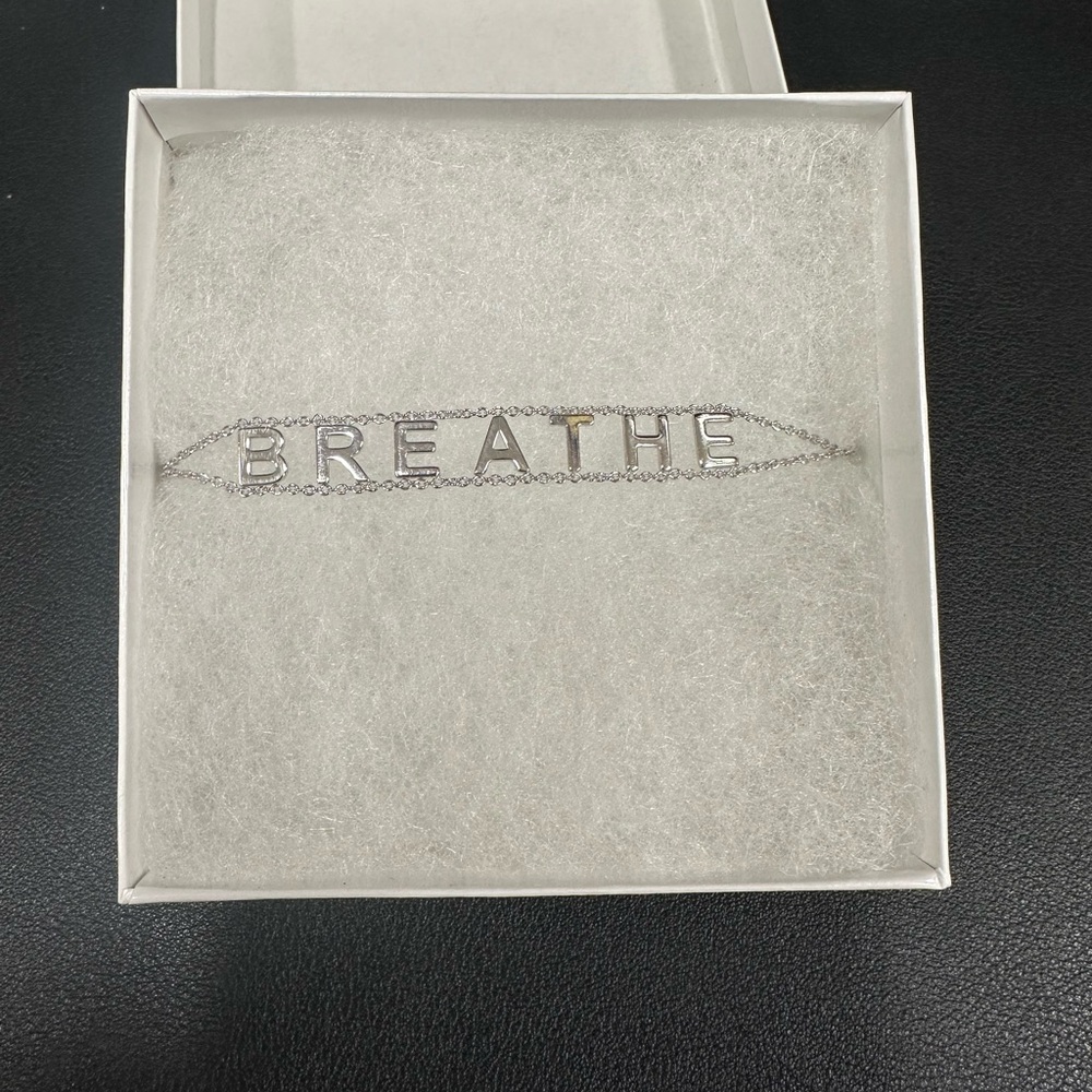 Silver 'BREATHE' Bracelet